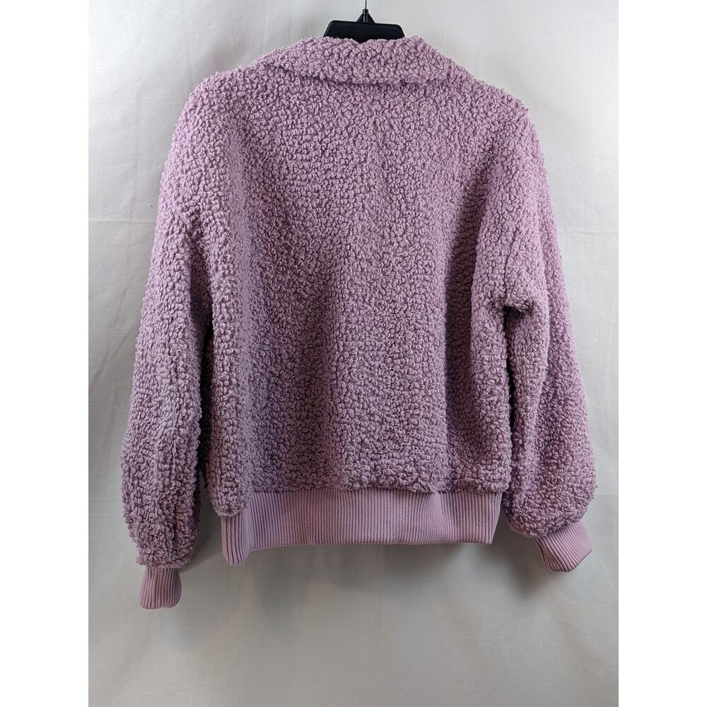 Collared Sherpa Bomber Jacket Universal Thread Mauve‎ S Pink Zip Up Side Pockets - Picture 9 of 9